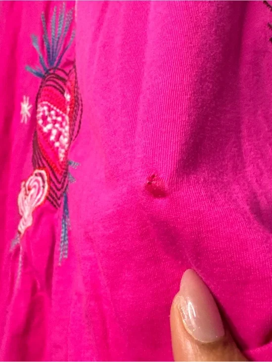 Johnny Was Amour Short Sleeve Embroidered Tee Short Sleeve Shirt - Picture 5 of 7